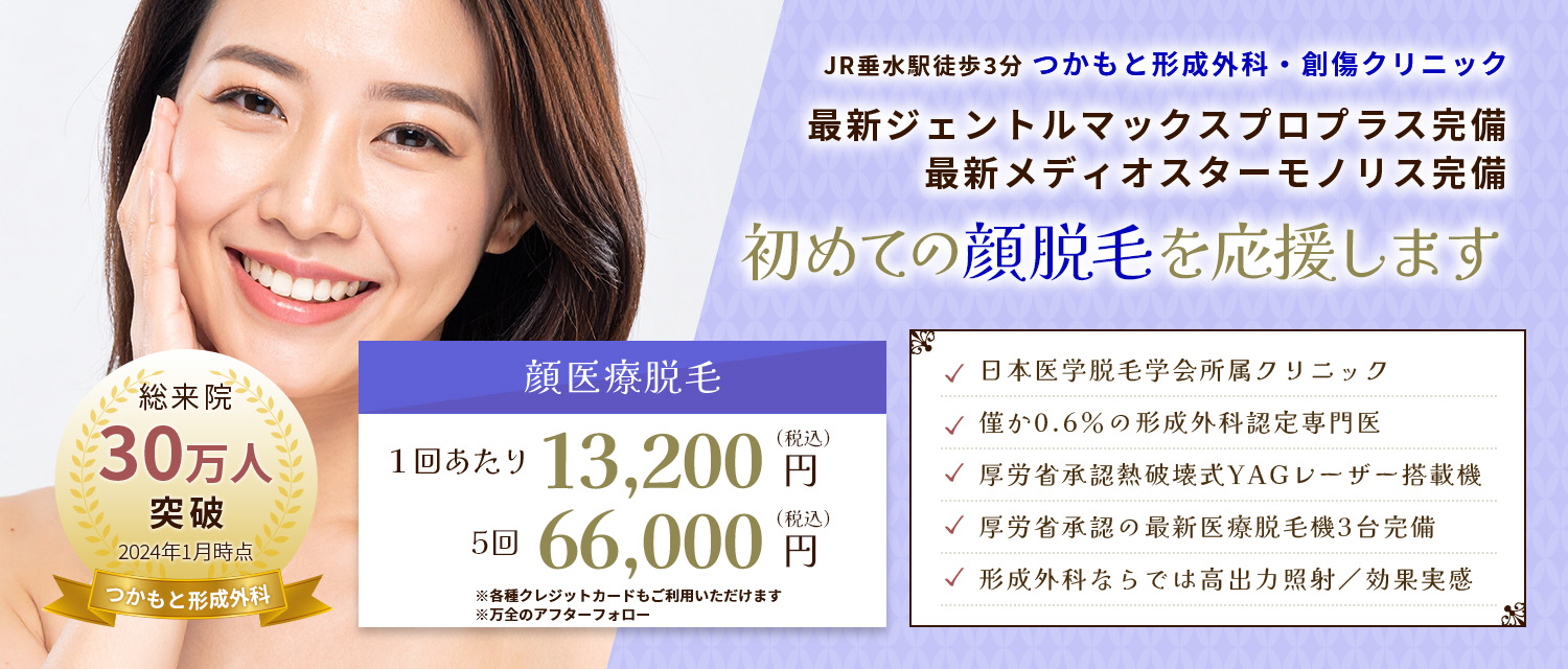 神戸で顔医療脱毛のファーストビュー画像
