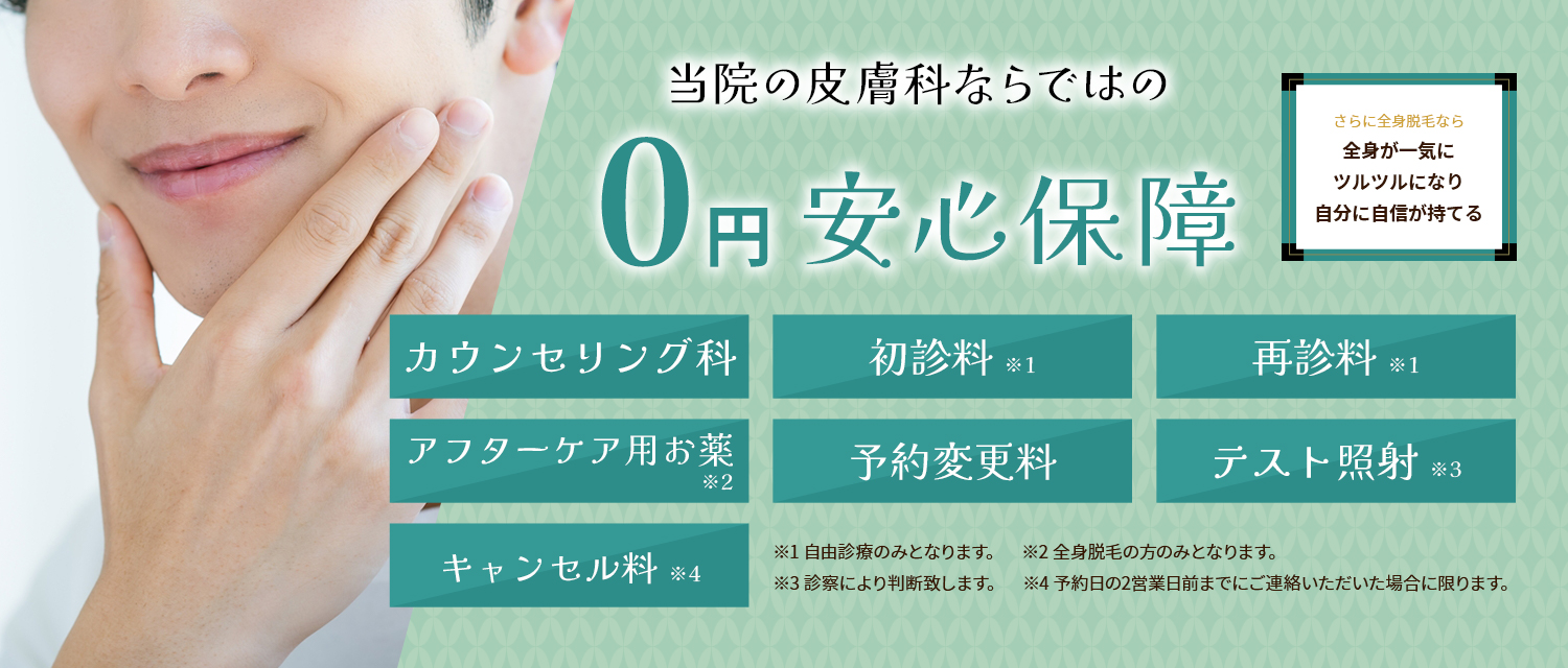 神戸の医療脱毛における0円安心保証解説図