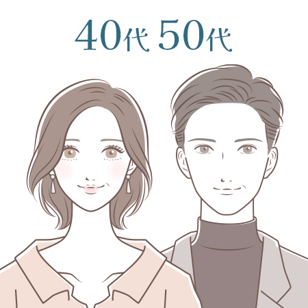 40代50代でシミに悩む方のイラスト